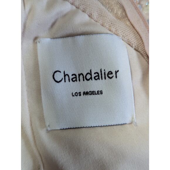 NWOT! CHANDALIER! CHAMPAGNE PINK/BEIGE ULTRA GLAM BEADED/SEQUIN GOWN! SZ 000 - Picture 11 of 14